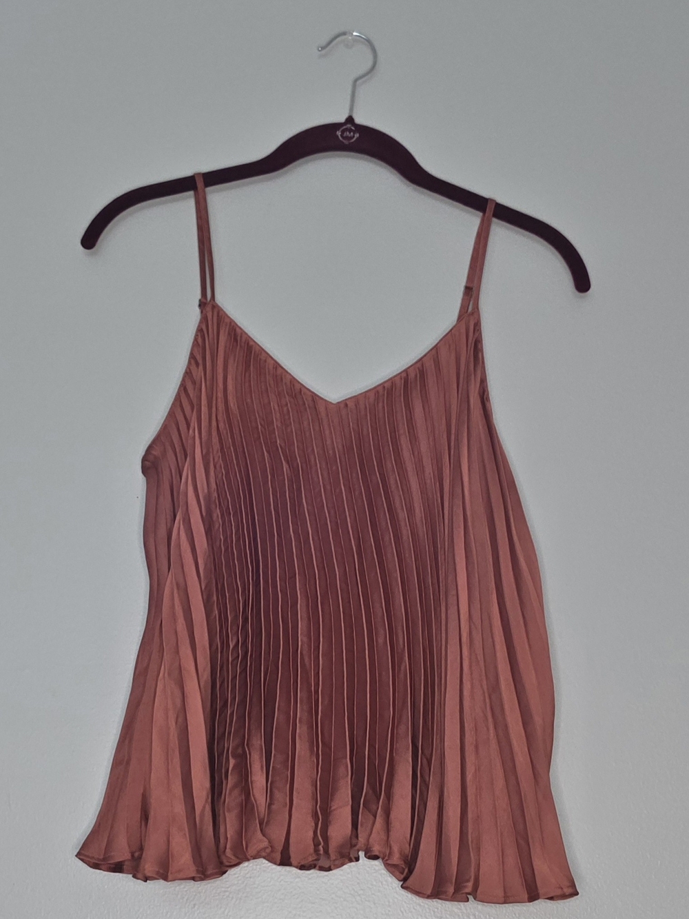 Banana Republic Pleated Satin Camisole in Dusty Rose